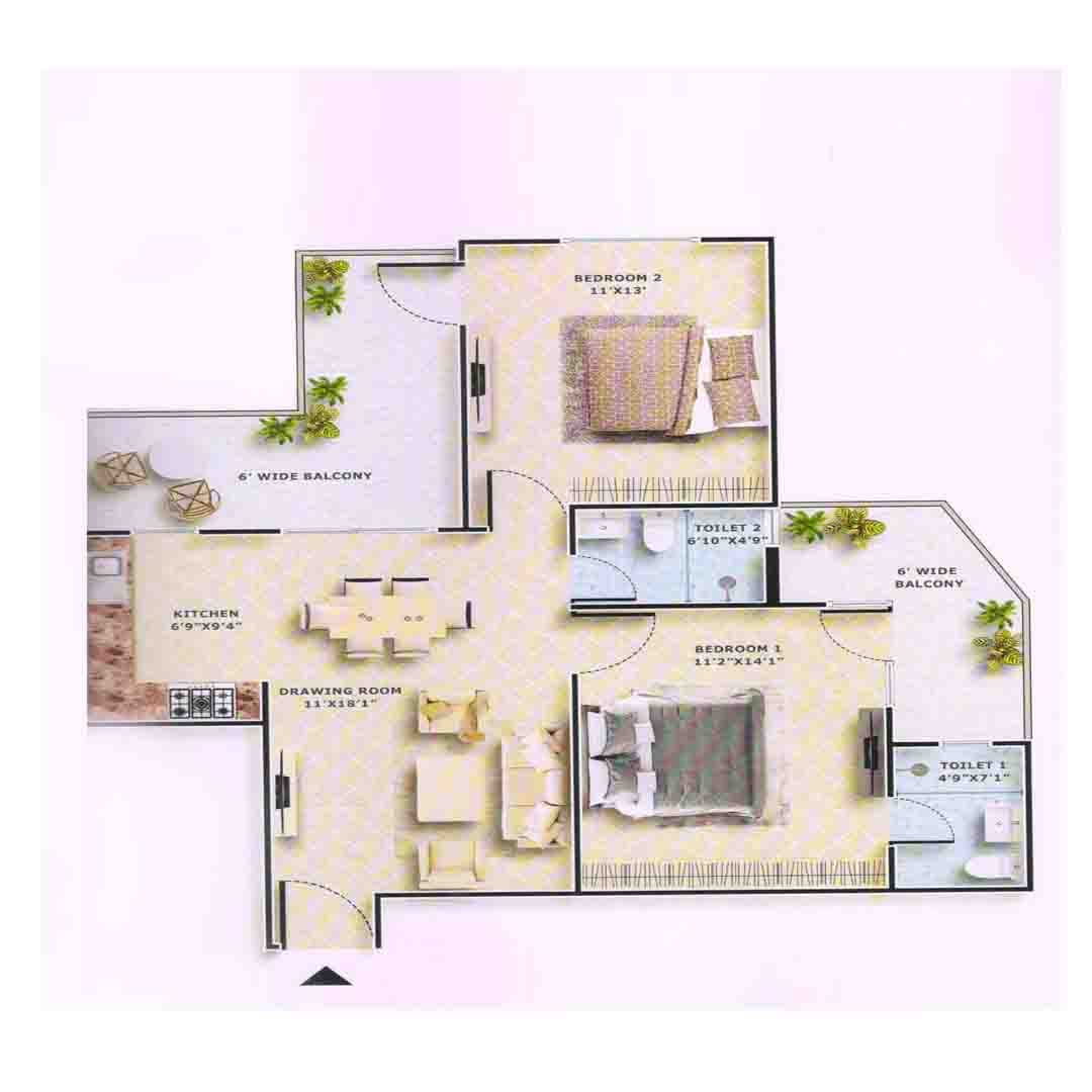 Floor Plans 2BHK anmol
