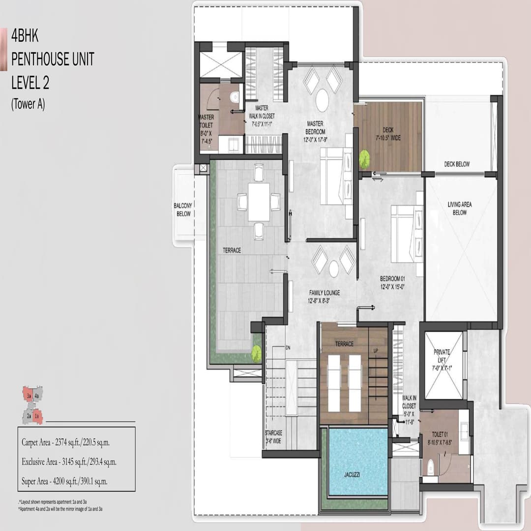 Silverglades Legacy 63A Gurgaon 4BHK Floor Plan