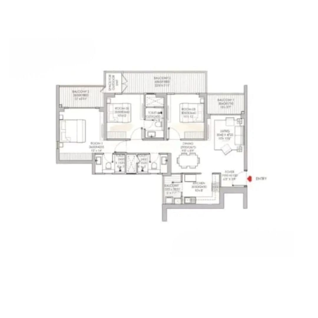 Godrej Aristocrat 49 3BHK Apartment