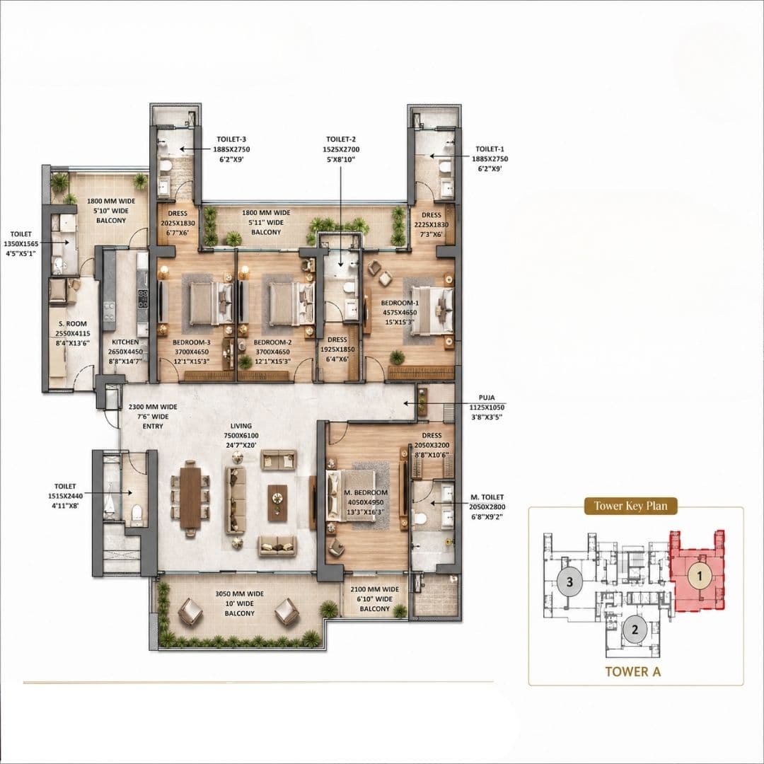 Godrej Miraya 4BHK Apartment