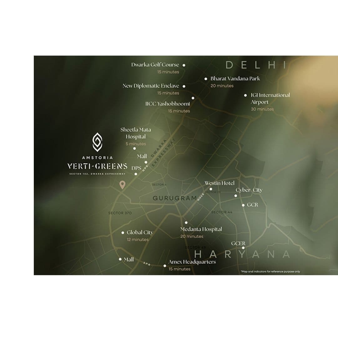 BPTP Amstoria Verti Greens Sector 102 Gurgaon Location Map