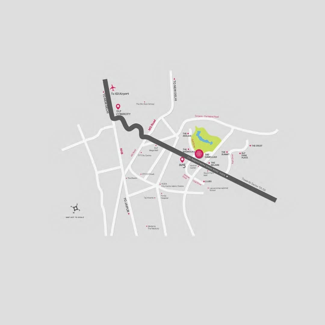 DLF The Camellias Location Map