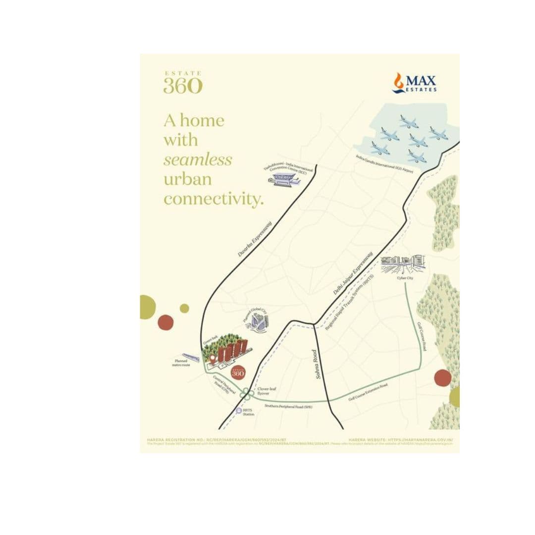 Max Estate 360 Gurgaon Location Map