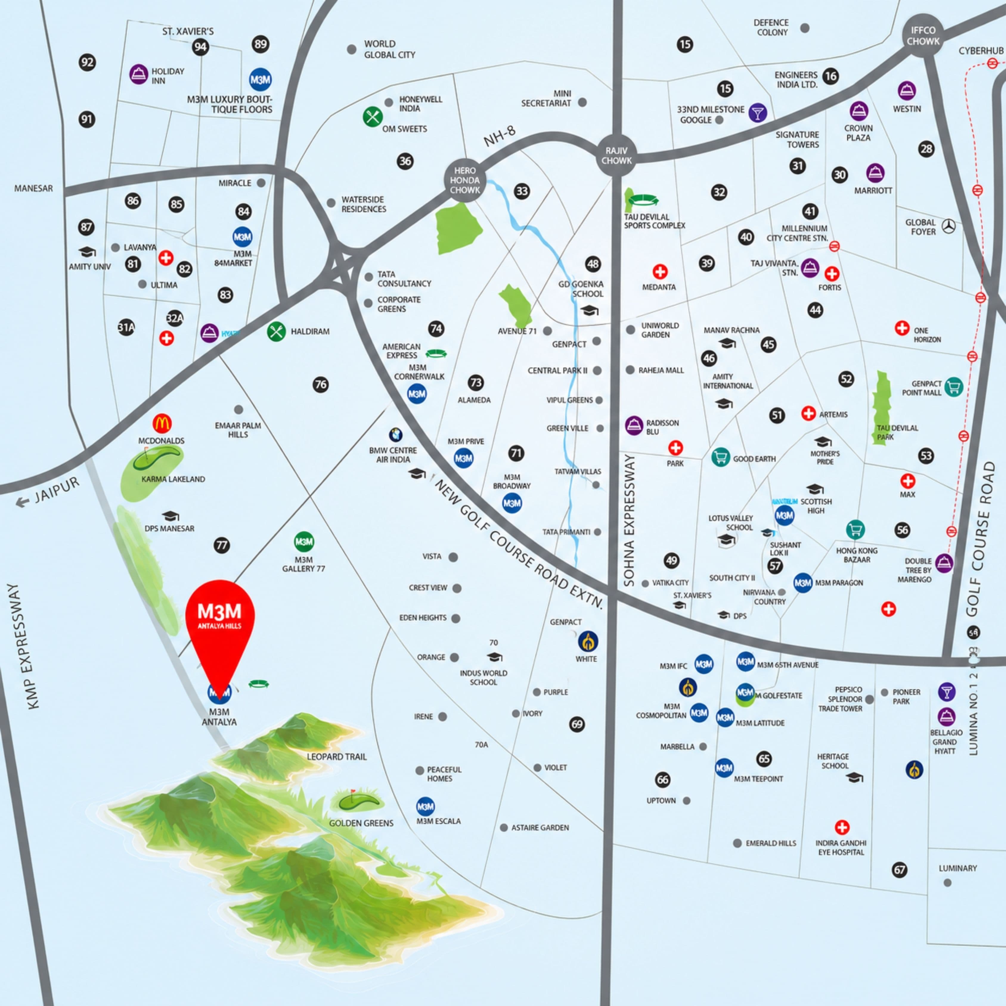 Location Map of Antalya Hills Sector 79