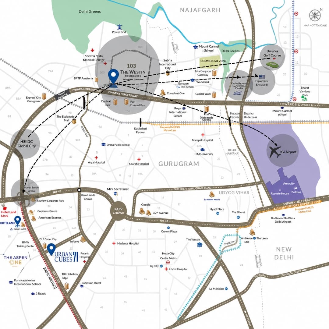 Whiteland Urban Resort 103 Location Map