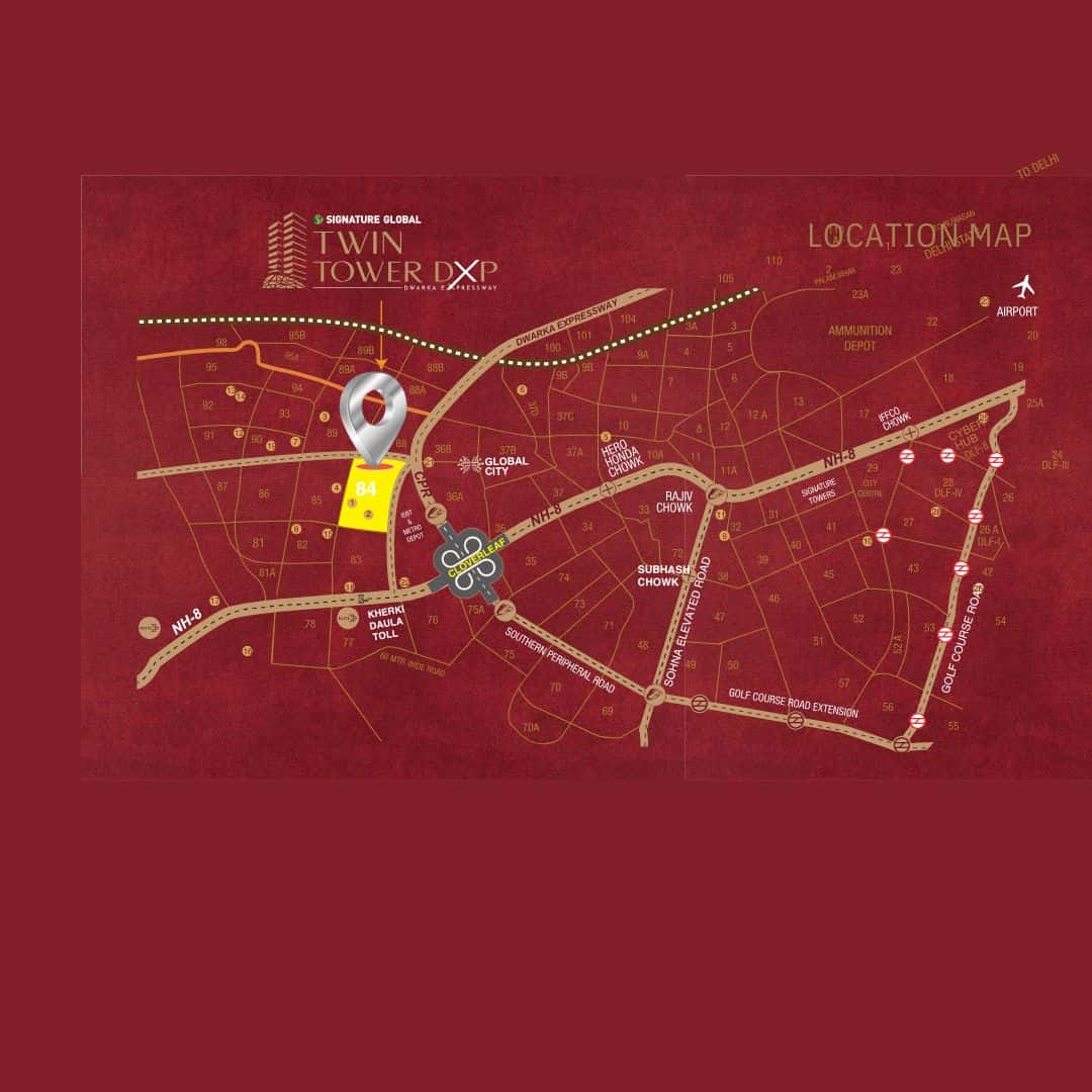 Signature Global Twin Tower DXP Location Map