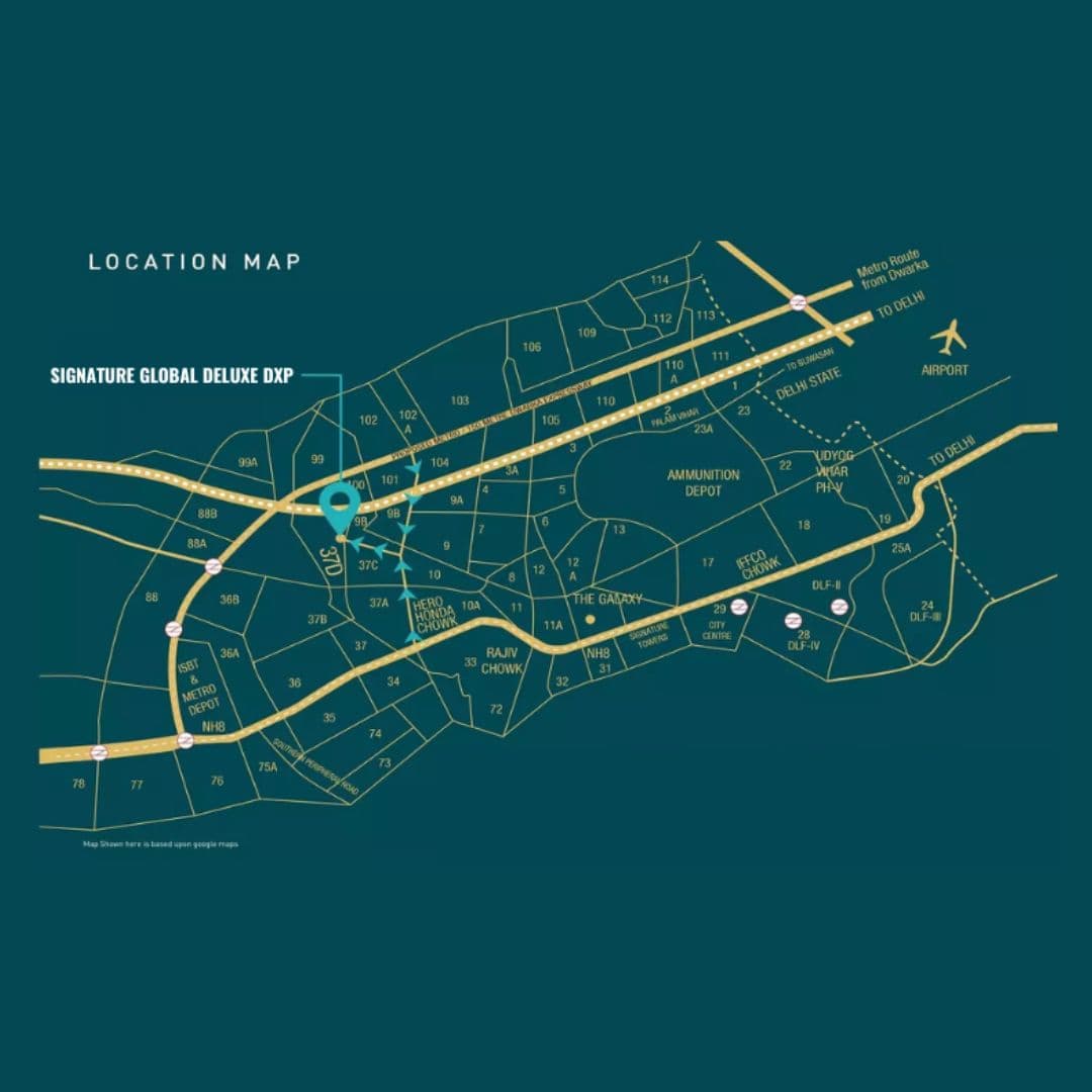 Signature Global Deluxe DXP Sector 37d Location Map
