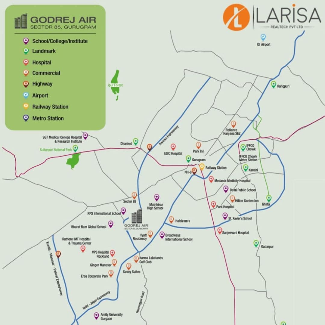 Godrej air 89 location map