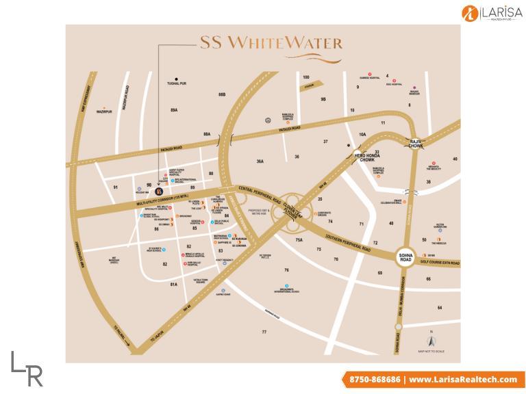 SS Whitewater Sector 90 Gurgaon Location Map