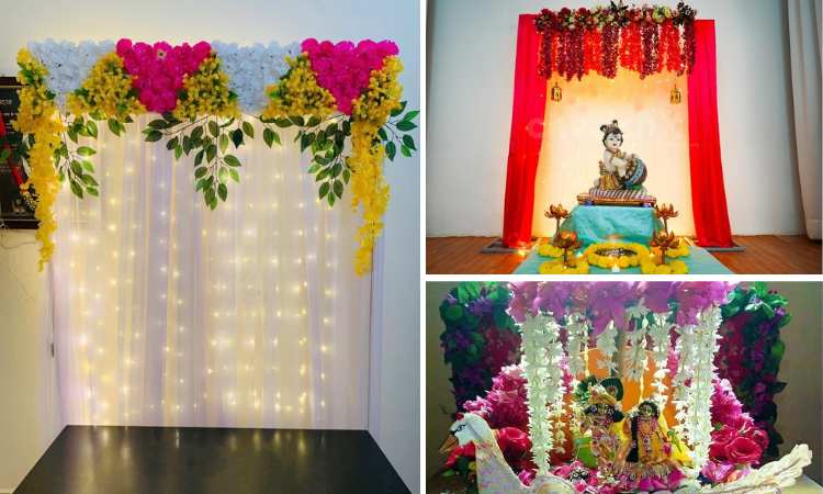 Janmashtami Decoration Ideas at Home with Flowers