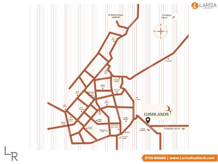 Adani Lushlands Sector 2 Location Map