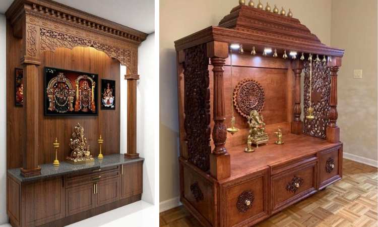 wooden mandir design for home 