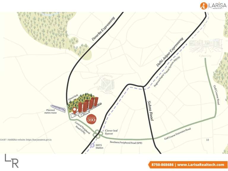 Max Estate Sector 36A Location Map