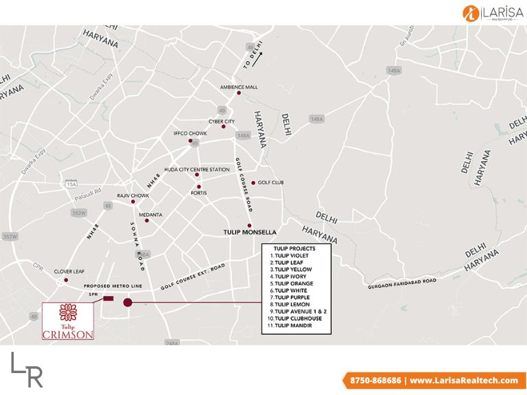 Tulip Crimson Sector 70 Location Map