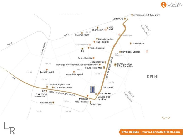 Trevoc Sector 56 Location Map