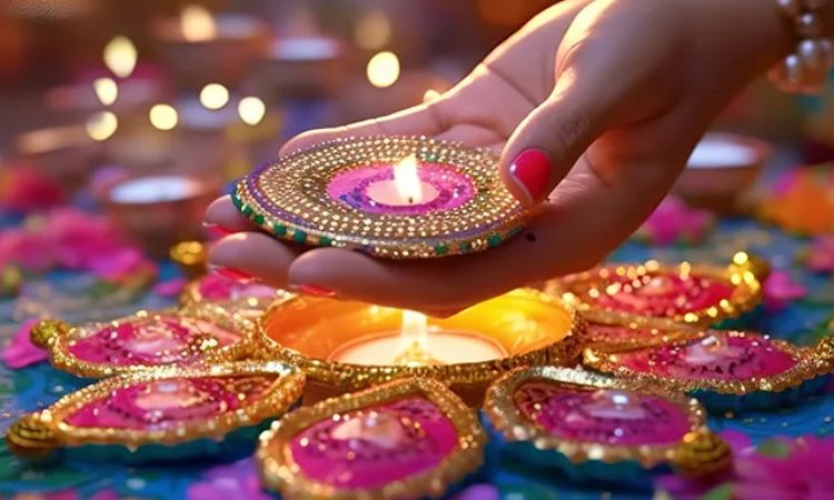 Diwali Decoration at Home with Diyas and Candles