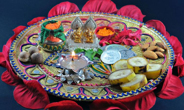 puja thali decoration for diwali 