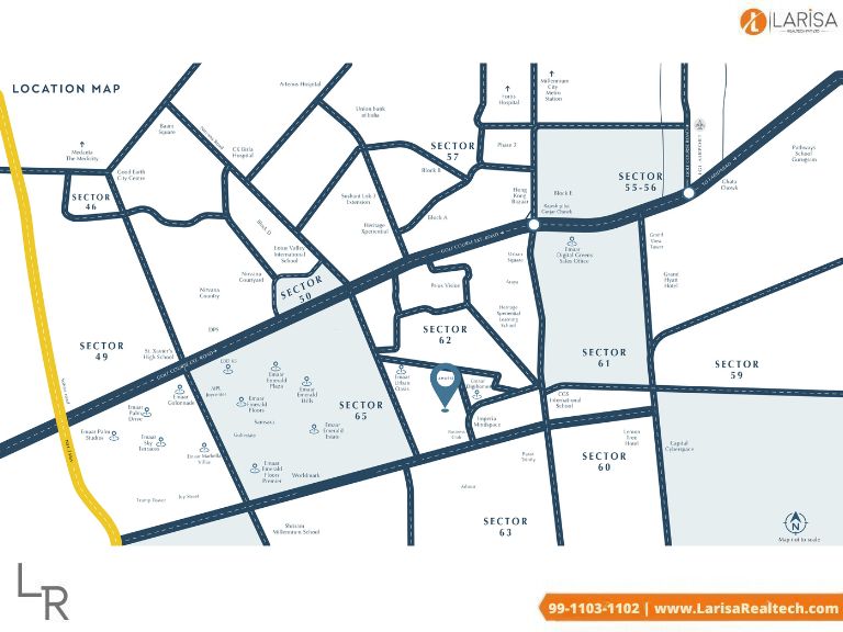 Emaar Amaris Sector 62 Location Map